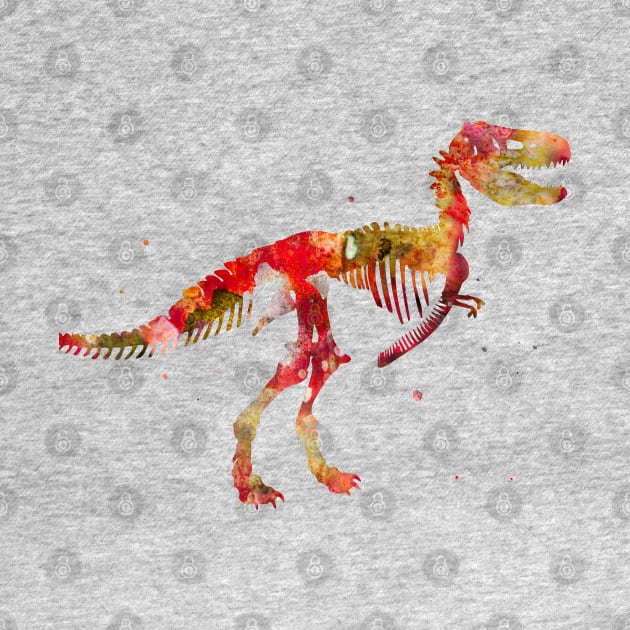 Dinosaur Skeleton Watercolor Painting 3 by Miao Miao Design